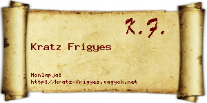 Kratz Frigyes névjegykártya